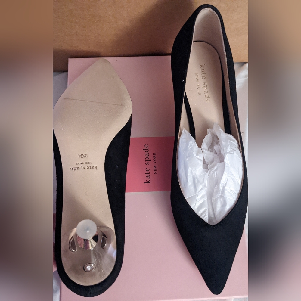 Kate Spade Coco Black Suede Pumps Brand New
